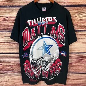 Vintage 1990s Dallas Cowboys Thumbs Up Mega Print T-shirt